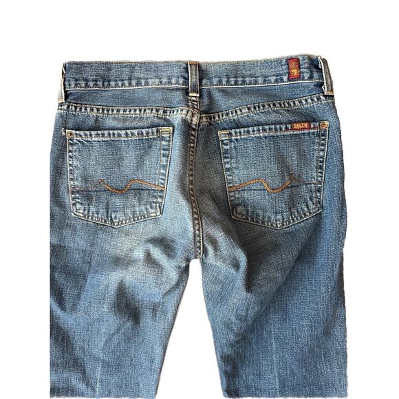 Seven For All Mankind Bootcut Flared Vintage Wash Jeans Sz 27 - Picture 7 of 9